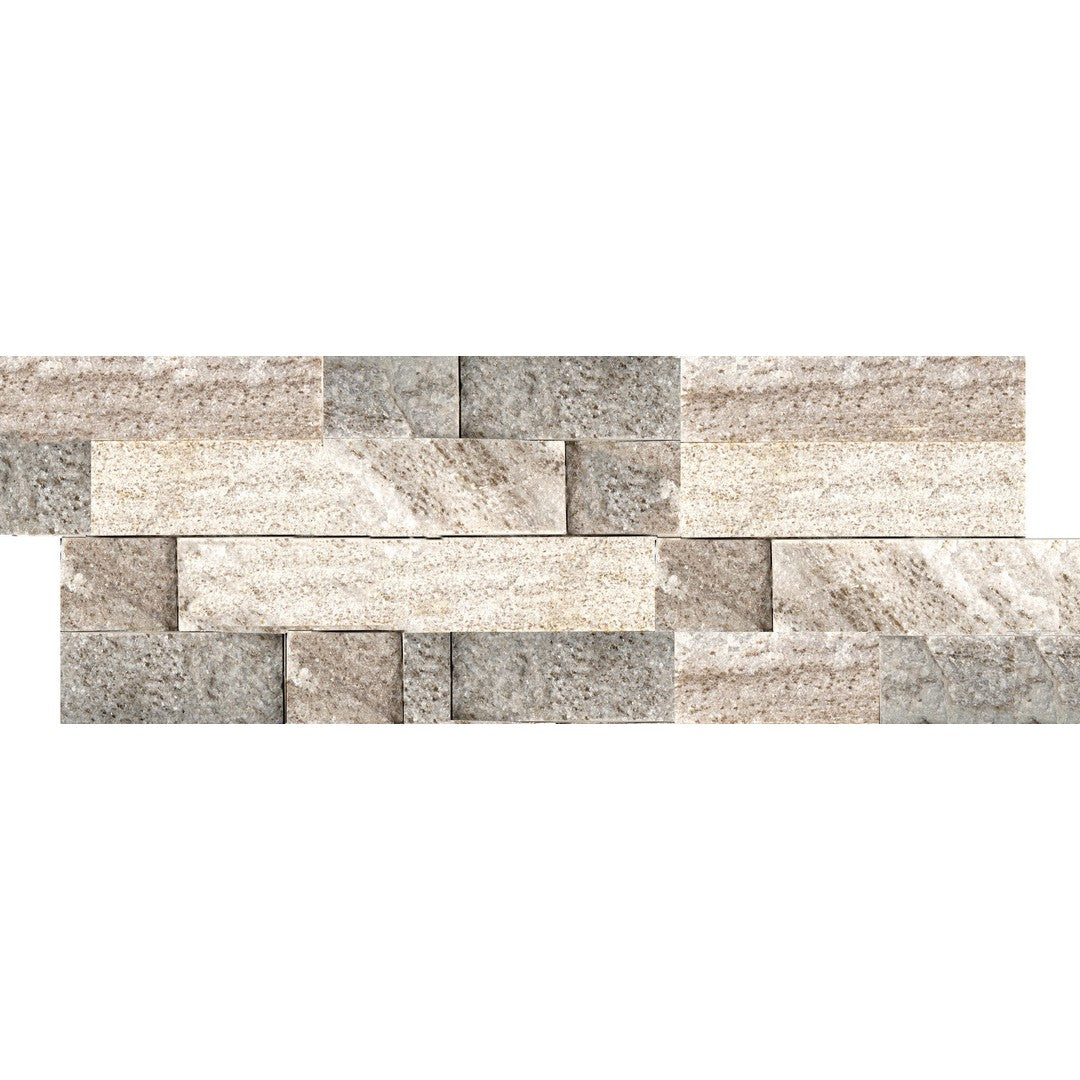 Emser Slate Quartzite & Sandstone 6" x 24" Textured Natural Stone Stacked Tile, Cream Gold Quartzite, 6" x 24"