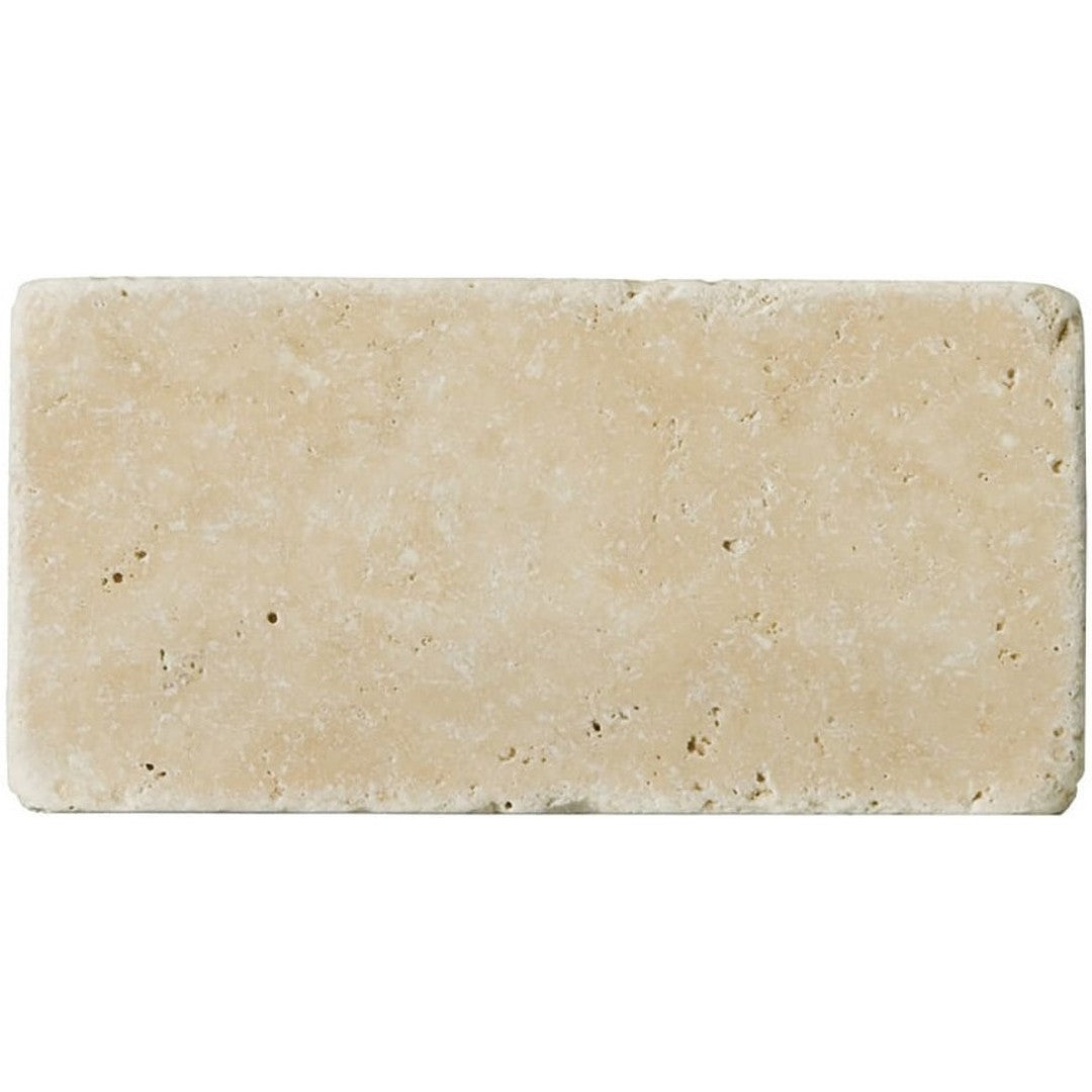Emser Trav Fontane 3" x 6" Tumbled Natural Stone Tile, Ivory Classic, 3" x 6"