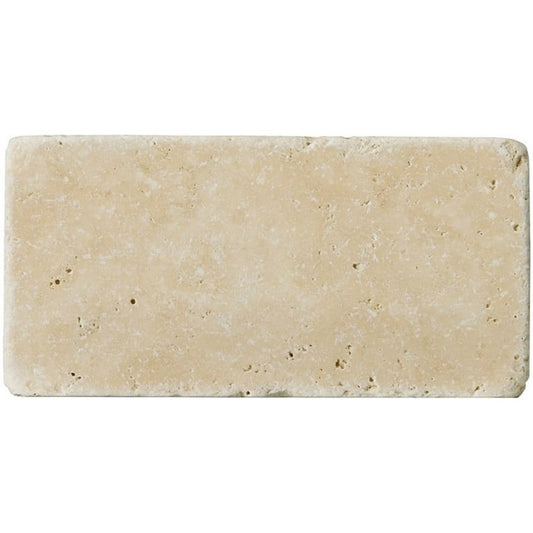 Emser Trav Fontane 3" x 6" Tumbled Natural Stone Tile, Ivory Classic, 3" x 6"