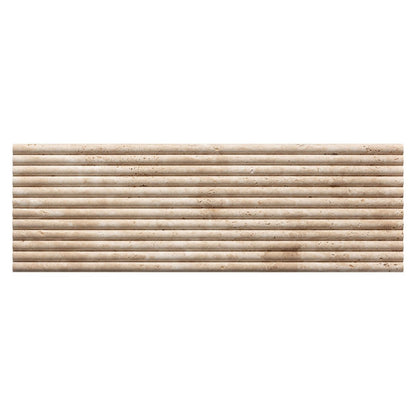 Emser Flutique 12" x 36" Honed Rectified Stone Fluted Travertine Tile, Terra, 12.01" x 35.98"