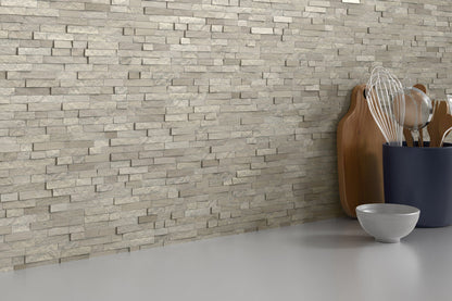 Emser Feature 12" x 18" Splitface Groutless Stone Mosaic, Multi, 12.01" x 17.99"
