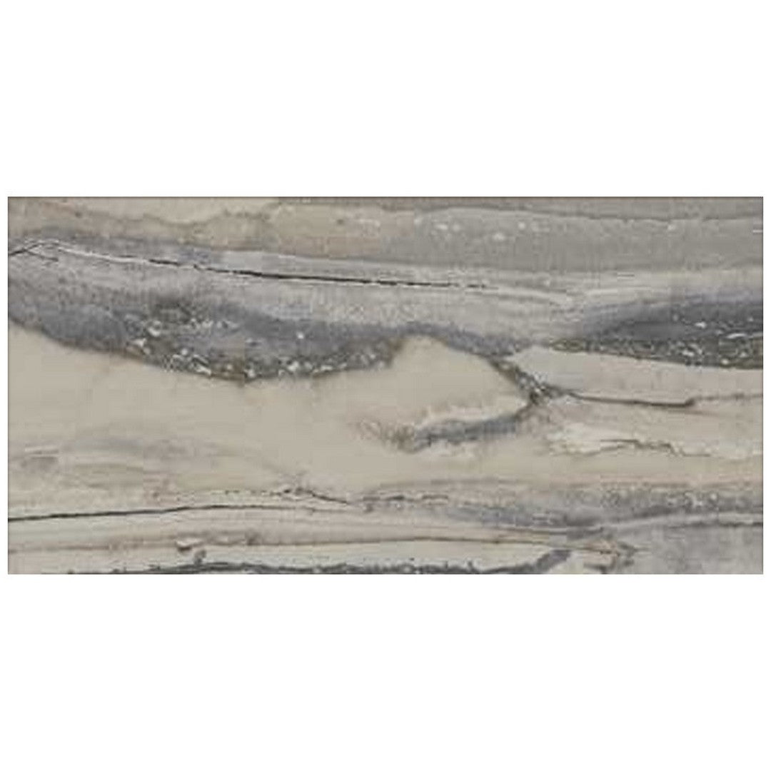 Happy Floors Exotic Stone 12" x 24" Rectified Polished Porcelain Tile, Fossil, 12" x 24"