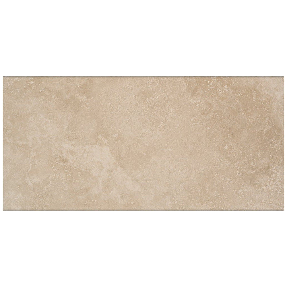 Happy Floors Cipriani 12" x 24" Pressed Natural Porcelain Tile, Almond, 12" x 24"