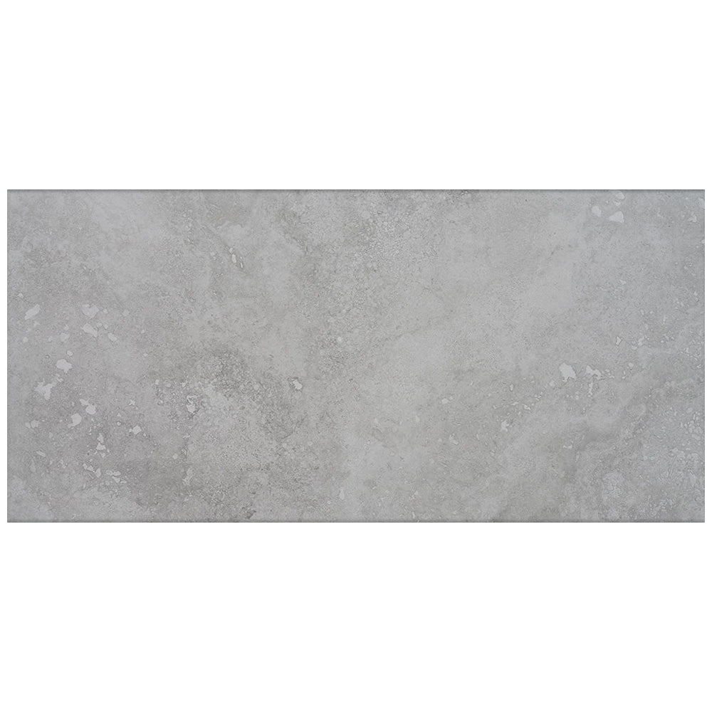 Happy Floors Cipriani 12" x 24" Pressed Natural Porcelain Tile, Grey, 12" x 24"