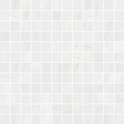Happy Floors Dolomite 12" x 12" Natural Porcelain 1" Mosaic, White, 12" x 12"