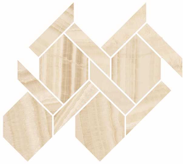 Happy Floors Onyx 12" x 14" Natural Porcelain Hexagon Mosaic, Silver, 12" x 14"