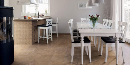 Happy Floors Pietra D' Assisi 3" x 12" Pressed Natural Porcelain Bullnose, Rosso, 3" x 12"