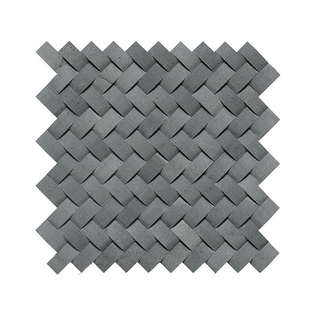 Daltile Stone a la Mod 12" x 12" Honed Natural Stone 1.5x0.75" Basketweave Mosaic, Urban Bluestone, 12" x 12"