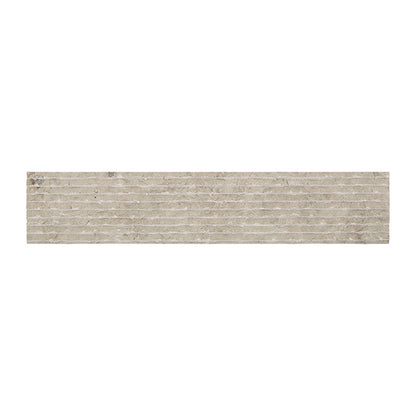 Daltile Natural Stone Limestone 4" x 20" Scraped Raked Mosaic, Volcanic Gray, 4" x 20"