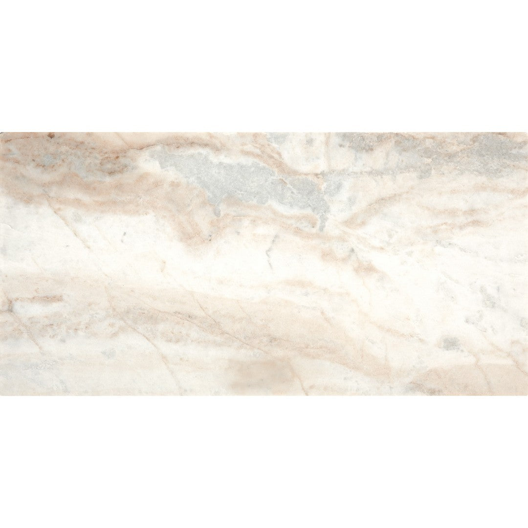 Marazzi Presario 12" x 24" Polished Natural Stone Tile, Lumen White, 12" x 24"