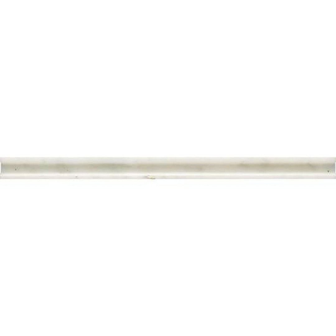 American Olean Candora 0.75" x 12" Honed Natural Stone Pencil Rail, Vestal White, 0.75" x 12"