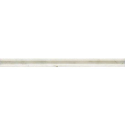 American Olean Candora 0.75" x 12" Honed Natural Stone Pencil Rail, Vestal White, 0.75" x 12"