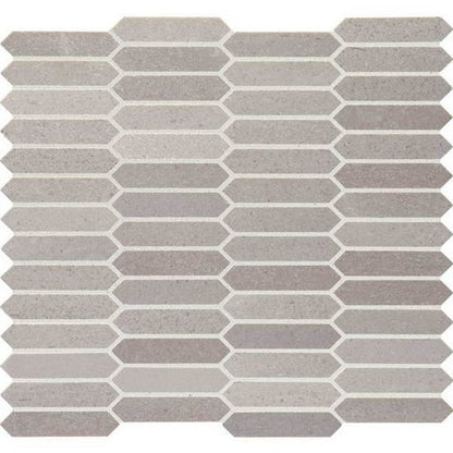 American Olean Candora 12" x 12" Polished Liner Hex Natural Stone Mosaic, Demure Gray, 12" x 12"