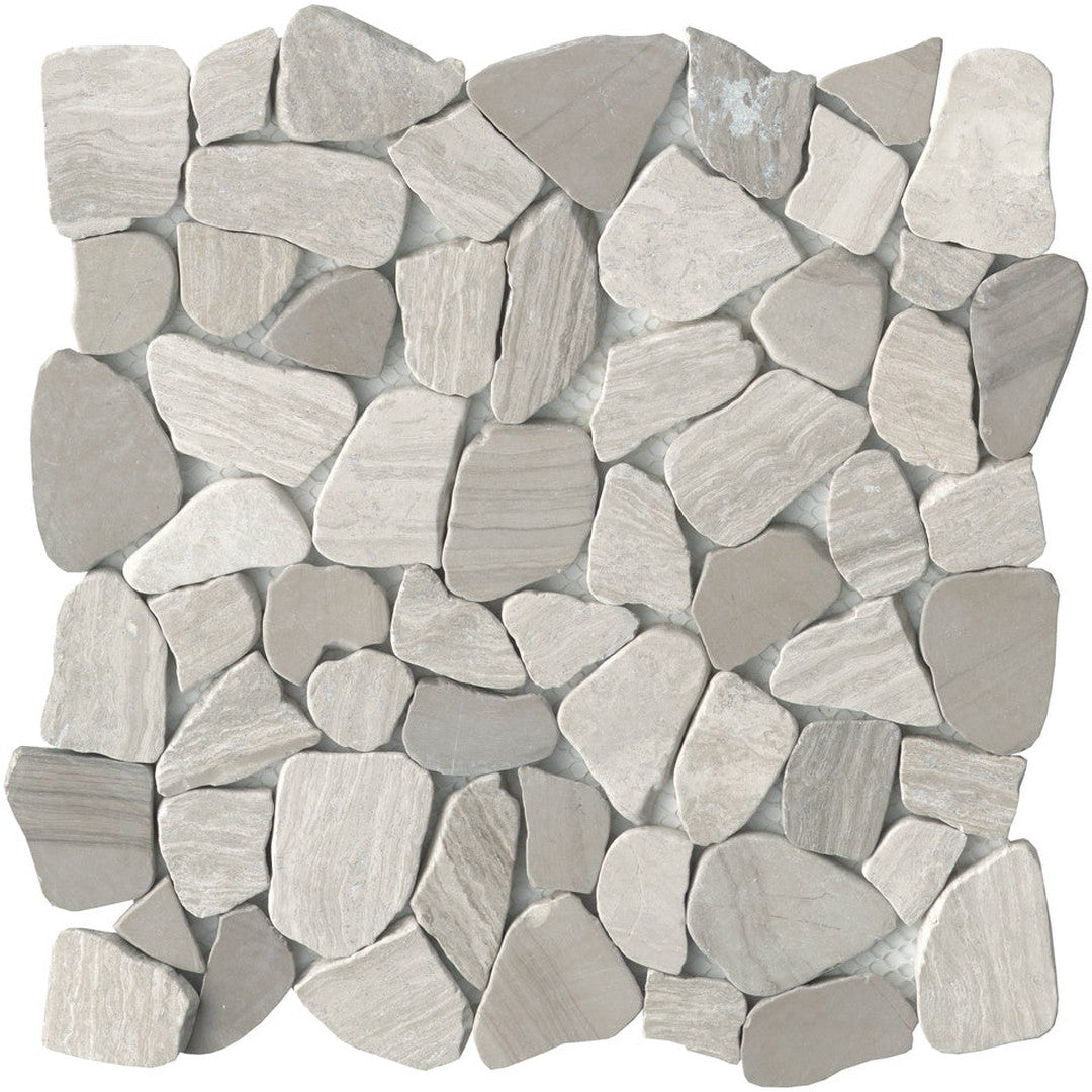 Emser Cultura 12" x 12" Natural Stone Pebbles Blend Mosaic, Autumn, 11.81" x 11.81"