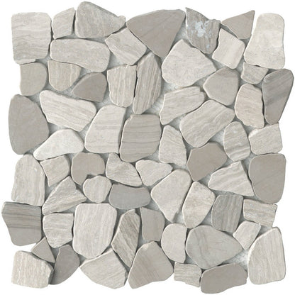 Emser Cultura 12" x 12" Natural Stone Pebbles Blend Mosaic, Autumn, 11.81" x 11.81"