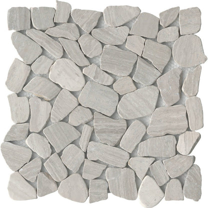 Emser Cultura 12" x 12" Natural Stone Limestone Pebble Mosaic, Cream, 11.81" x 11.81"