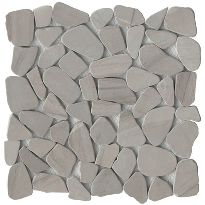 Emser Cultura 12" x 12" Natural Stone Marble Pebble Mosaic, Taupe, 11.81" x 11.81"