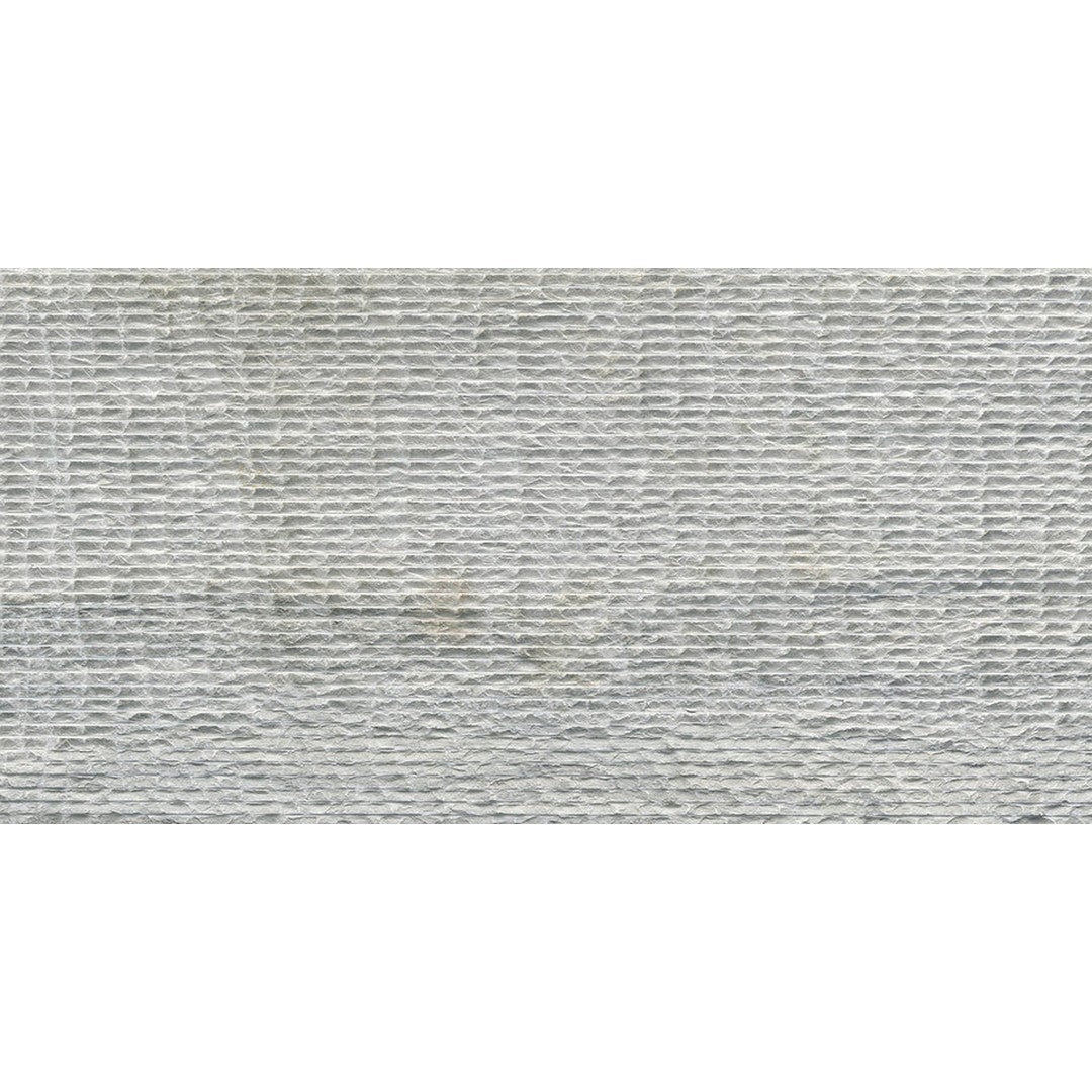 Emser Metro 12" x 24" Rectified Limestone Striated & Chiseled Tile, Blue, 12" x 24"