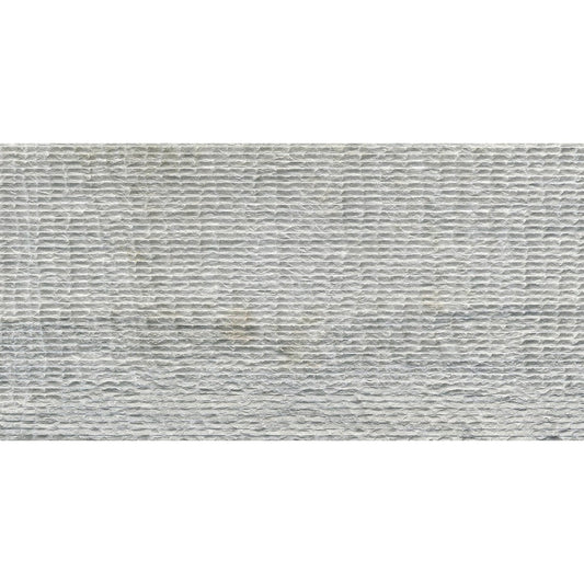 Emser Metro 12" x 24" Rectified Limestone Striated & Chiseled Tile, Blue, 12" x 24"