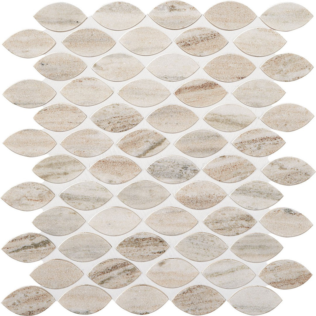 Marazzi Haven Point 10" x 13" Straight Honed Natural Stone Leaf Mosaic, Open Horizon, 10.25" x 13.25"