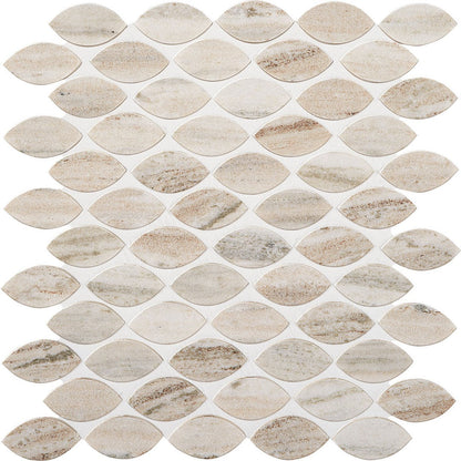 Marazzi Haven Point 10" x 13" Straight Honed Natural Stone Leaf Mosaic, Open Horizon, 10.25" x 13.25"