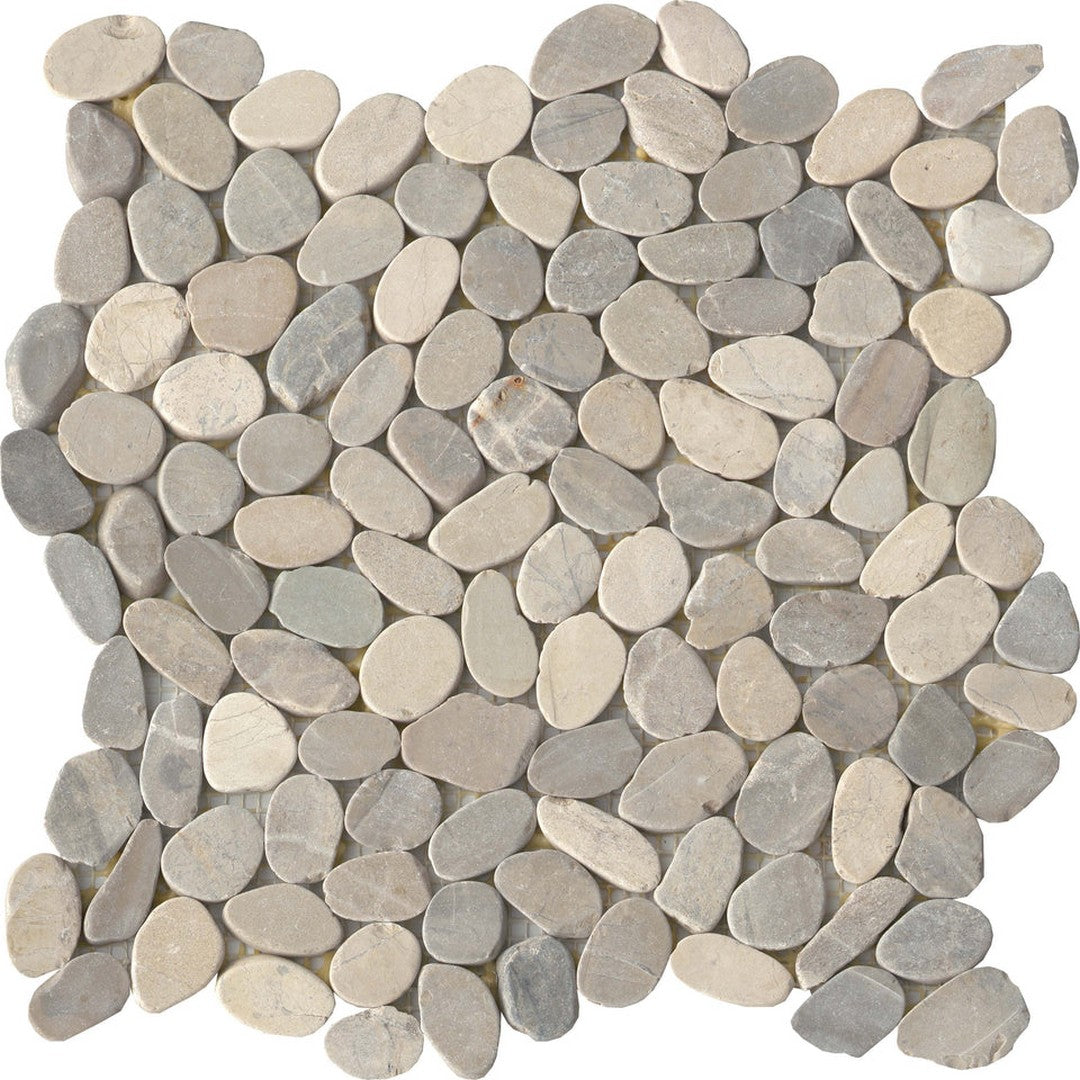 Emser Opuscar 12" x 12" Honed Pebbles Natural Stone Mosaic, Fair, 11.81" x 11.81"