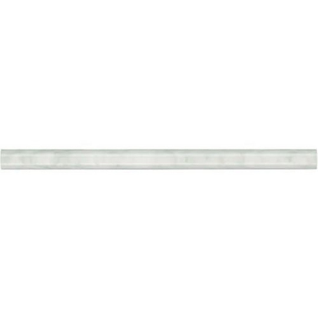 Daltile Natural Stone Marble 0.5" x 12" Honed Petite Pencil Rail Trim, First Snow Elegance, 0.5" x 12"