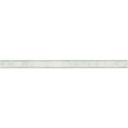 Daltile Natural Stone Marble 0.5" x 12" Honed Petite Pencil Rail Trim, First Snow Elegance, 0.5" x 12"
