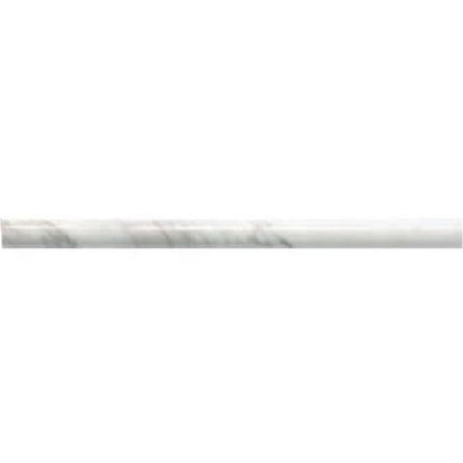 Daltile Natural Stone Marble 0.5" x 12" Polished Petite Pencil Rail Trim, Contempo White, 0.5" x 12"