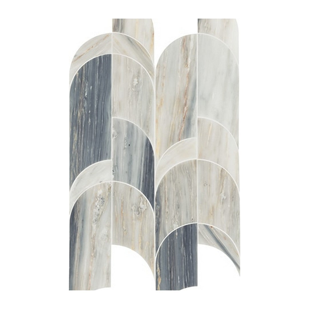 Daltile Gamma 8" x 19" Polished Natural Stone Archway Mosaic, Azure, 8" x 19"