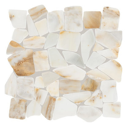 Daltile Gamma 13" x 13" Honed Natural Stone Pebble Mosaic, Bella, 13" x 13"
