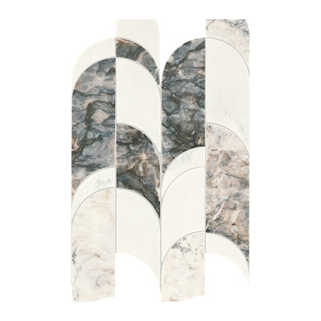 Daltile Gamma 8" x 19" Polished Natural Stone Archway Mosaic, Illusive, 8" x 19"
