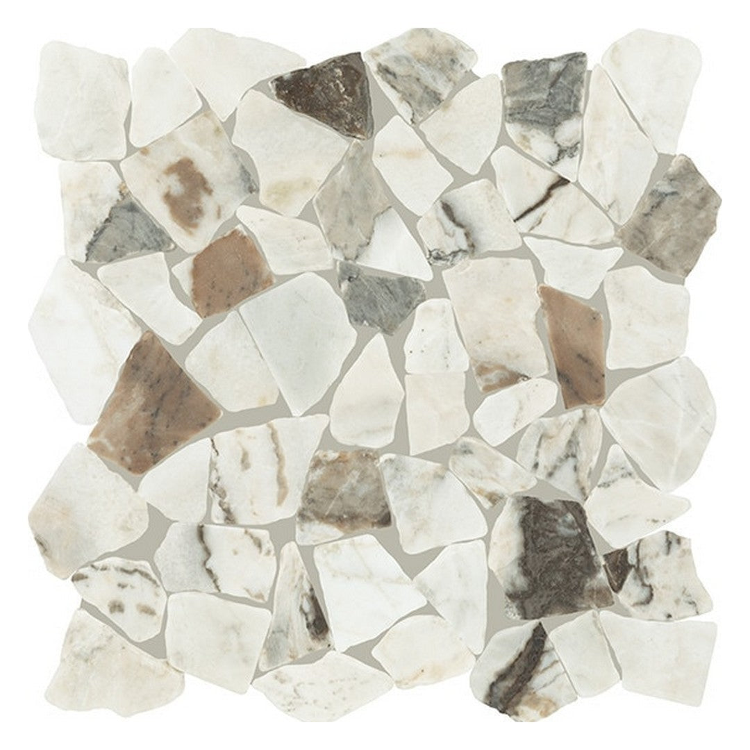 Daltile Gamma 13" x 13" Honed Natural Stone Pebble Mosaic, Illusive, 13" x 13"