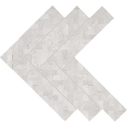 Daltile Eclessia Marble 14" x 15" Polished Natural stone Double Herringbone Mosaic, Cristallo, 13.66" x 14.88"