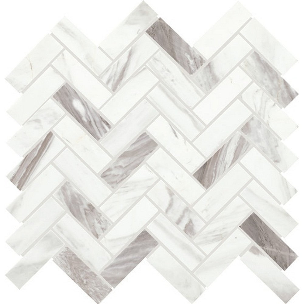 Daltile-Eclessia-Marble-13-x-14-Polished-Natural-stone-1x3-Herringbone-Mosaic-Volakas
