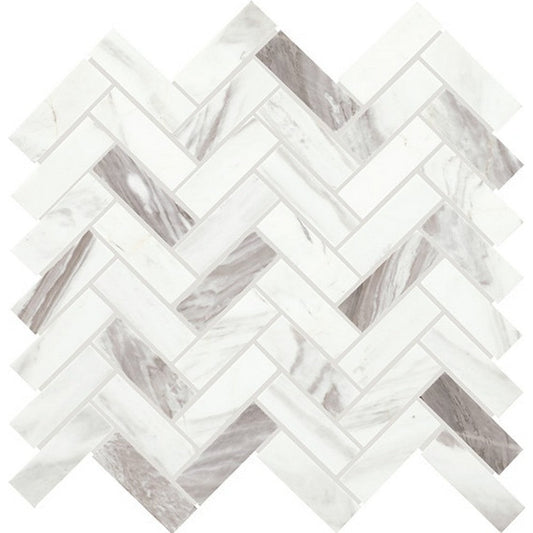 Daltile-Eclessia-Marble-13-x-14-Polished-Natural-stone-1x3-Herringbone-Mosaic-Volakas