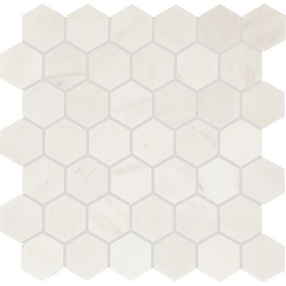 Daltile-Eclessia-Marble-12-x-13-Polished-Natural-stone-2-Hexagon-Mosaic-Pacifica