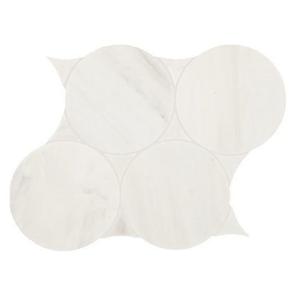 Daltile Eclessia Marble 10" X 12" Polished Natural stone 6" Circle Mosaic, Pacifica, 10.16" x 11.73"