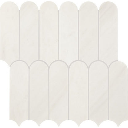 Daltile Eclessia Marble 12" x 13" Polished Natural stone Elongated Fan Mosaic, Pacifica, 12 44" x 12.72"
