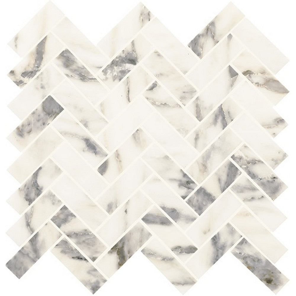 Daltile-Eclessia-Marble-13-x-14-Polished-Natural-stone-1x3-Herringbone-Mosaic-Arabescato-Argento