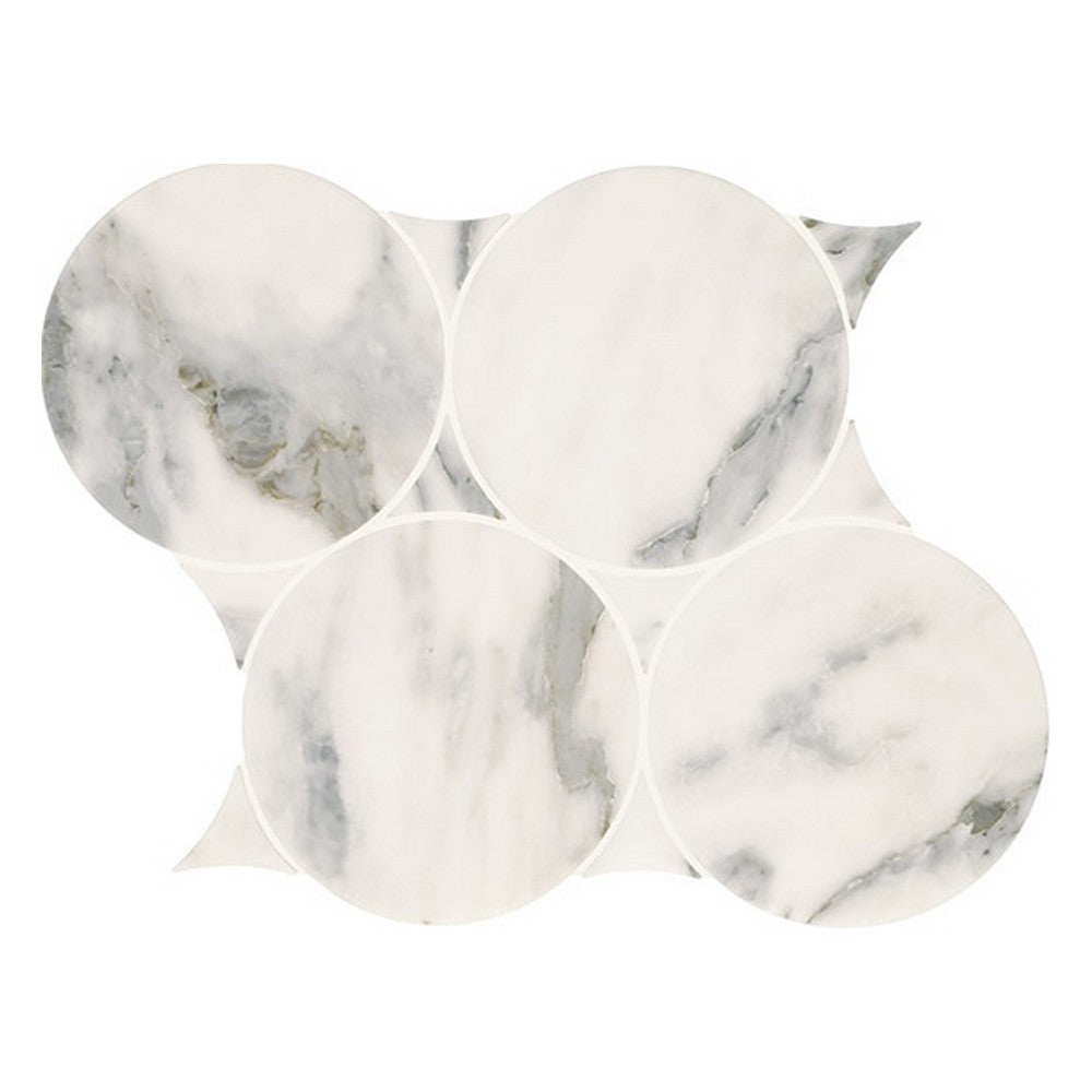 Daltile-Eclessia-Marble-10-X-12-Polished-Natural-stone-6-Circle-Mosaic-Arabescato-Argento