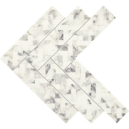 Daltile-Eclessia-Marble-13-x-14-Polished-Natural-stone-Double-Herringbone-Mosaic-Arabescato-Argento