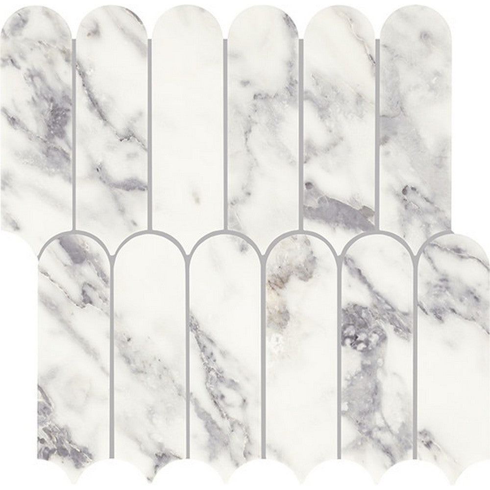 Daltile-Eclessia-Marble-12-x-13-Polished-Natural-stone-Elongated-Fan-Mosaic-Arabescato-Argento