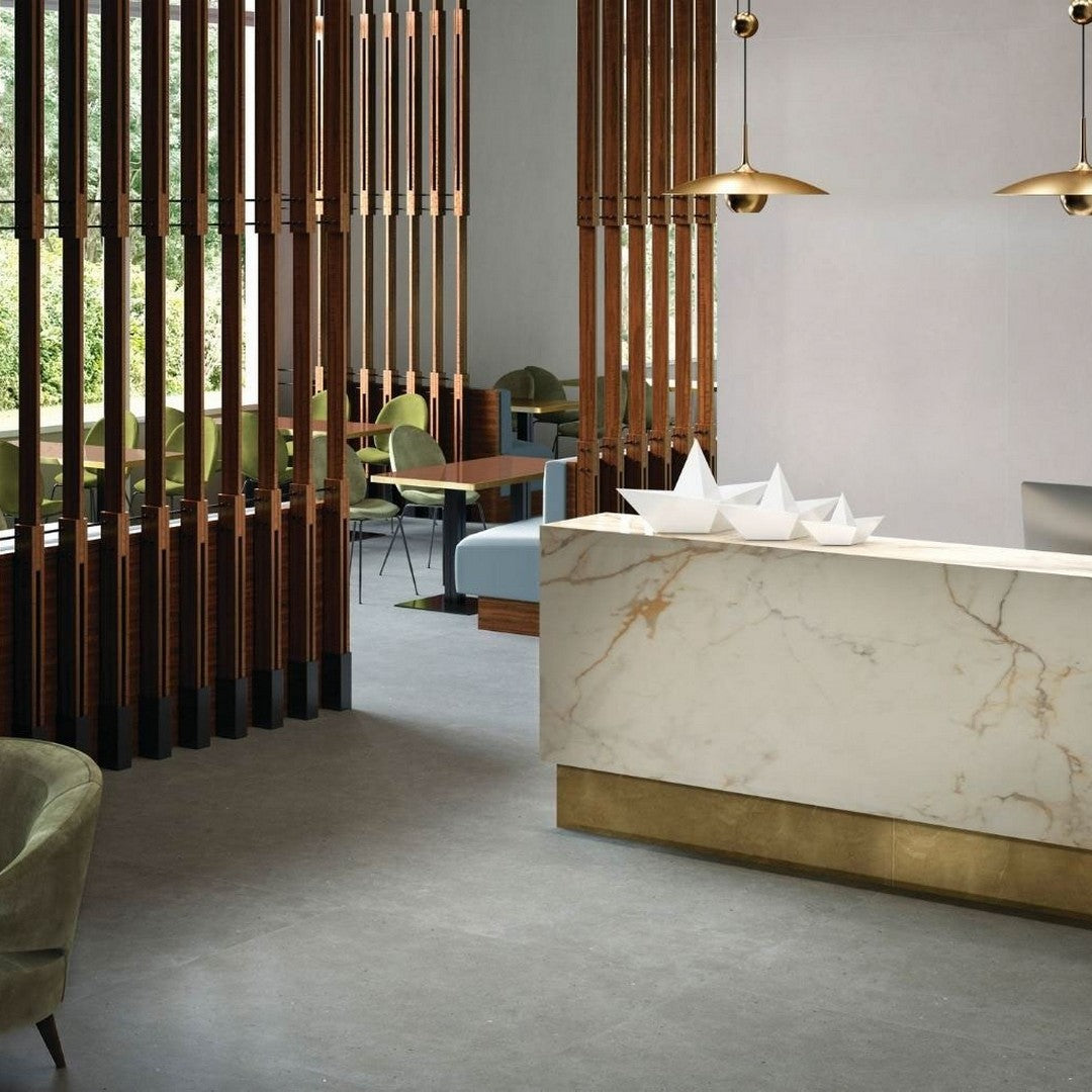Daltile Mystone Moon 36" x 70" Matte Porcelain Floor Tile, White, 35.37" x 69.81"