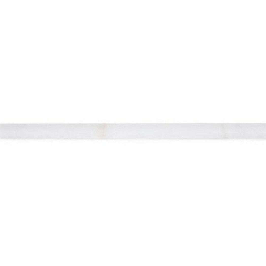 Daltile Natural Stone Marble 0.5" x 12" Honed Petite Pencil Rail Trim, Carrara White, 0.5" x 12"