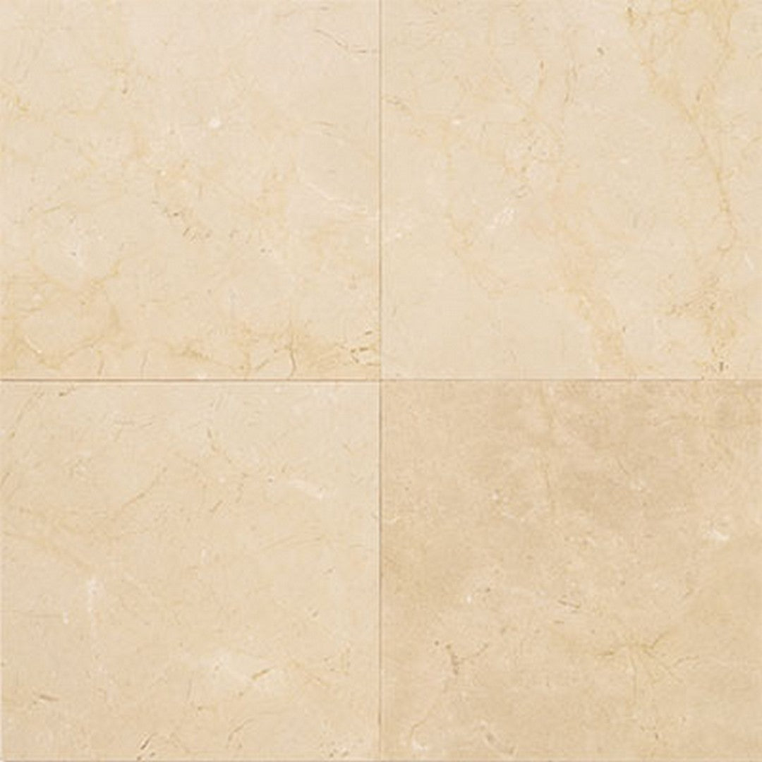 American Olean Stone Source Marble & Onyx 12" x 12" Polished Natural Stone Tile, Crema Marfil Elegance, 12" x 12"