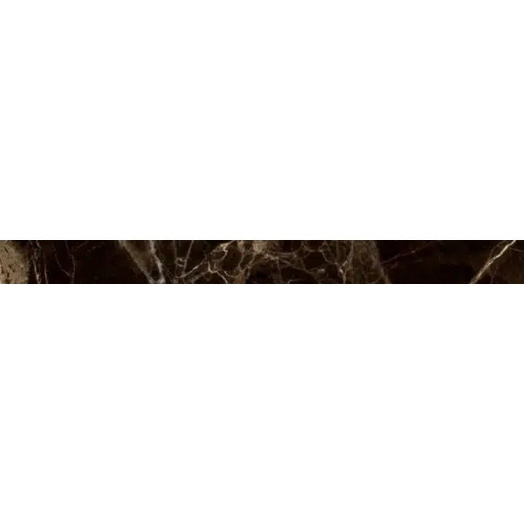 Daltile Natural Stone Marble 0.75" x 12" Polished Pencil Rail Trim, Emperador Dark, 0.75" x 12"