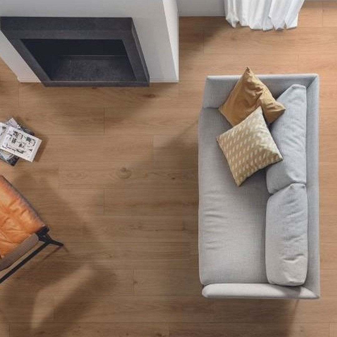 Daltile Oltre 8" x 48" Rectified Matte Porcelain Floor Plank, Caramel, 7.87" x 47.25"