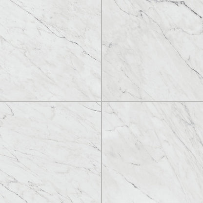 Daltile Marble Attache Lavish 32" x 32" Rectified Satin Porcelain Floor Tile, Diamond Carrara, 31.37" x 31.37"