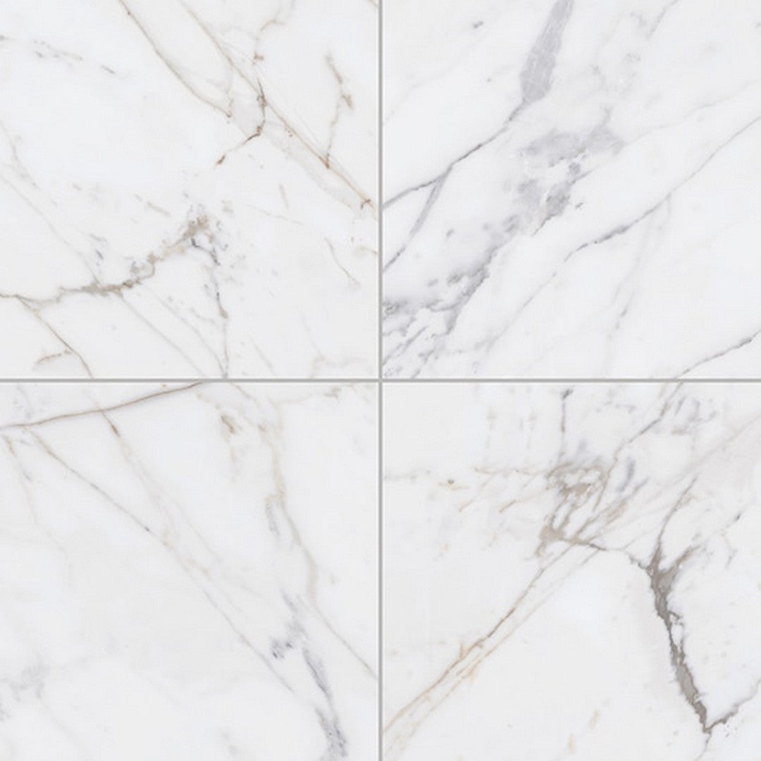 Daltile Marble Attache Lavish 32" x 32" Rectified Polished Porcelain Floor Tile, Golden Reverie, 31.37" x 31.37"